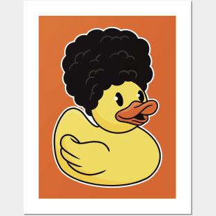 Funny Big Hair Rubber Ducky Posters and Art